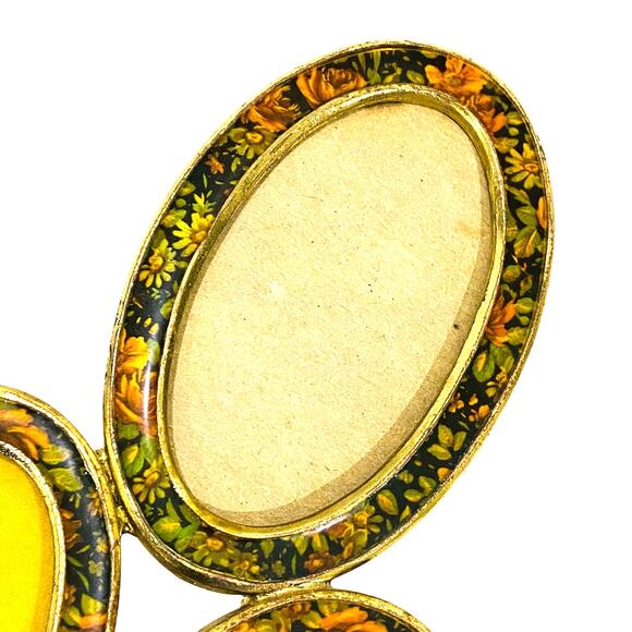 Unique Bucklers style photo frame multi 6-compartment oval easel standing metal - Picture 6 of 9